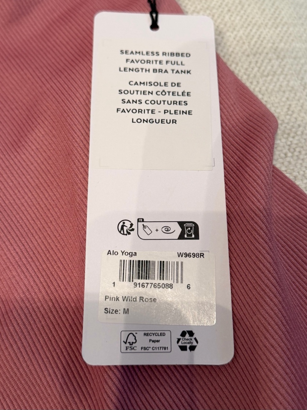 ALO Yoga Pink Seamless Crop Tank - Picture 2 of 5